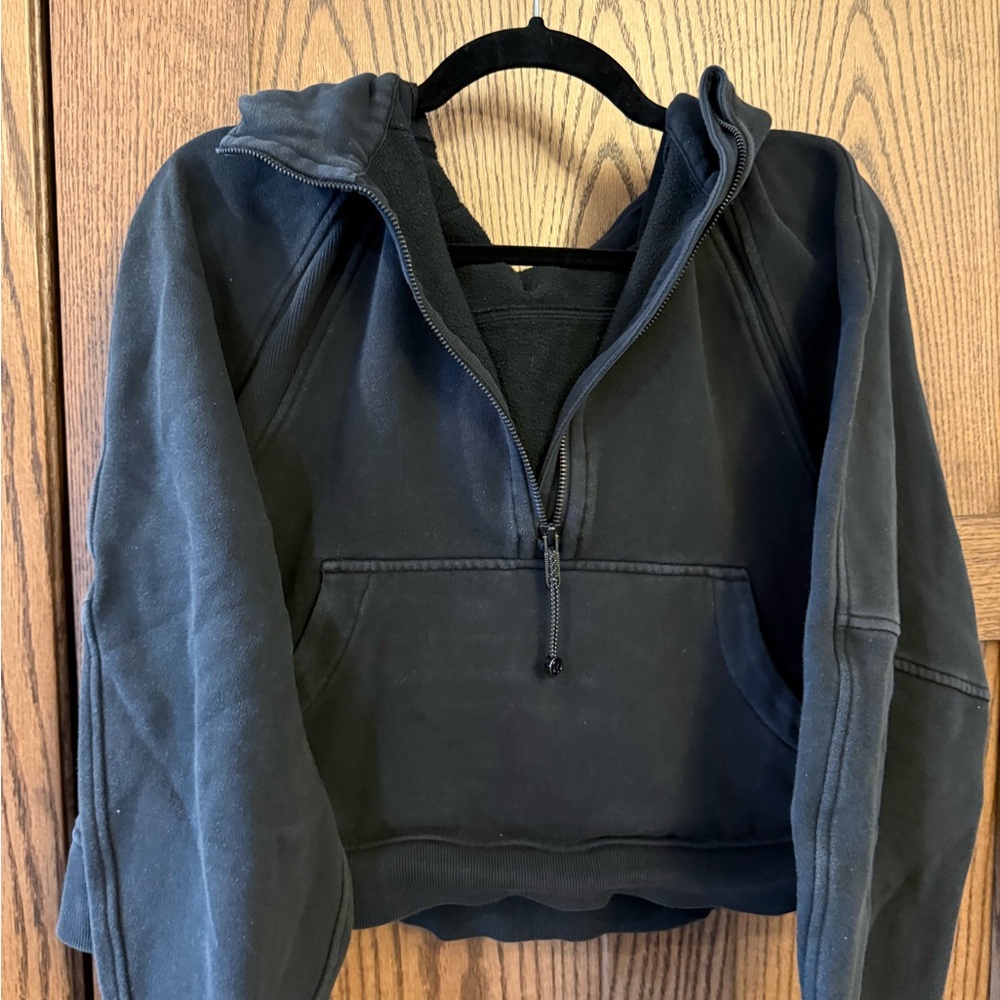 lululemon athletica Black Half-Zip Hooded Sweatshirt